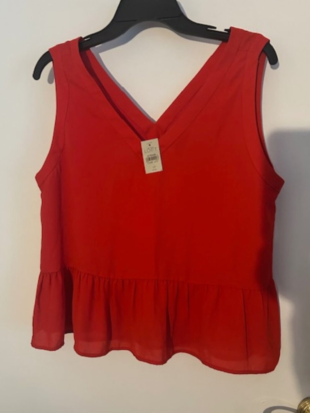 LOFT Red Peplum Top LP | NWT